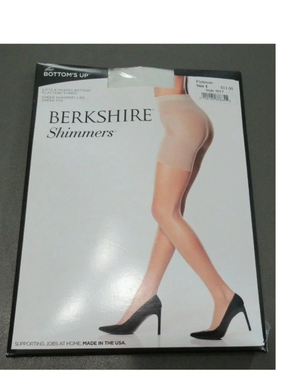 Berkshire Women's Shimmer Tummy Control Sheer Pantyhose, Platinum, Size 1